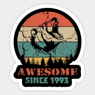 Awesome Since 1993 Year Old School Style Gift Women Men Kid Sticker